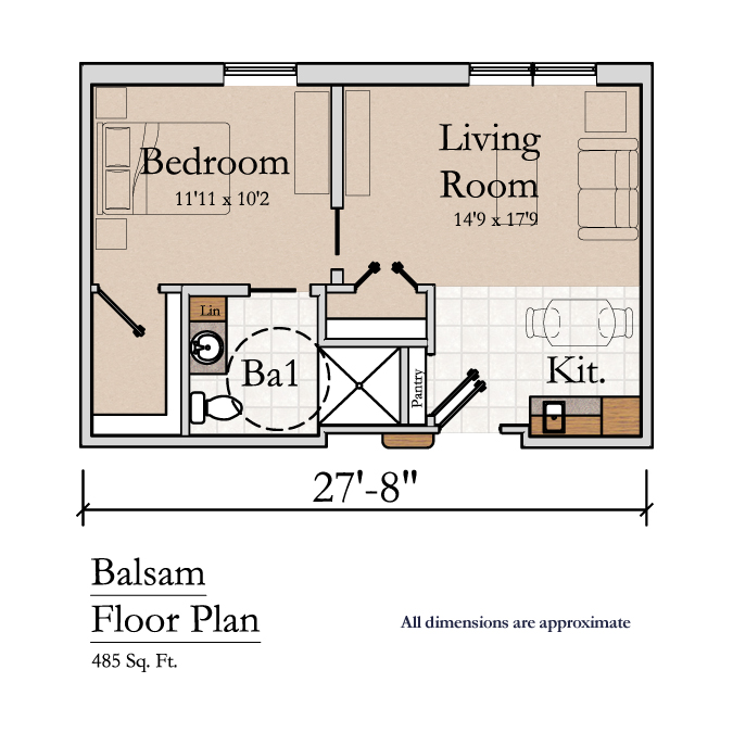 Greencroft Goshen, Assisted Living, Floorplan, Balsam