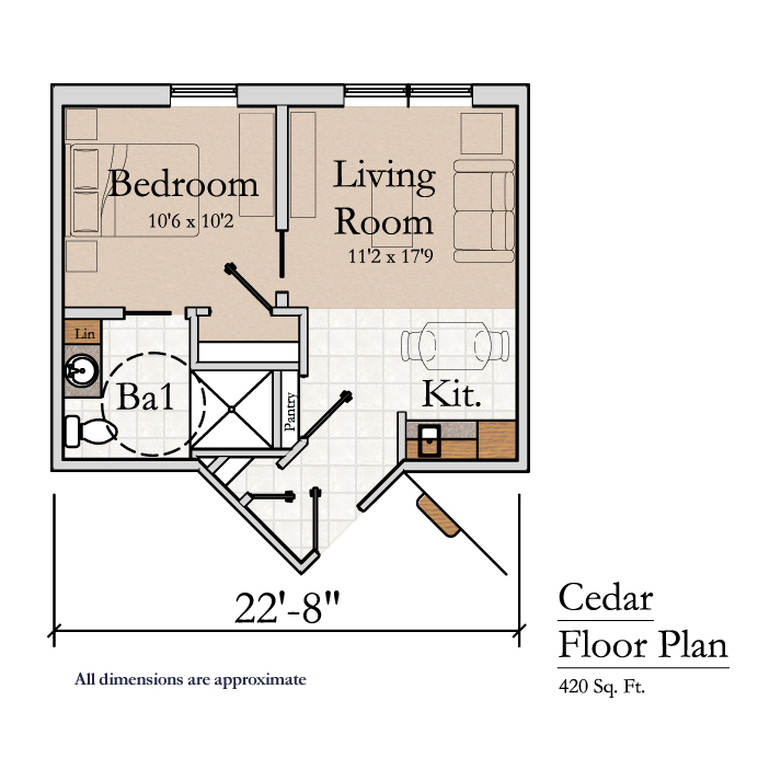 Greencroft Goshen, Assisted Living, Floorplan, Cedar