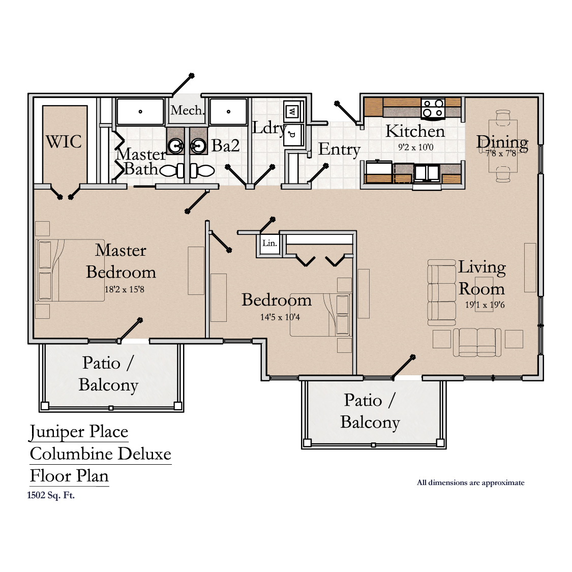 Greencroft Goshen, Independent Living, Floorplan, Columbine Deluxe