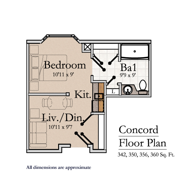 Southfield Village, Assisted Living, Floorplan, Concord