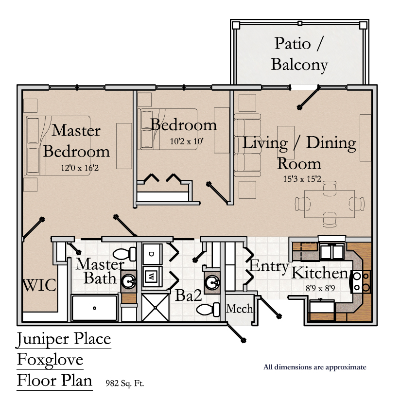 Greencroft Goshen, Independent Living, Floorplan, Foxglove
