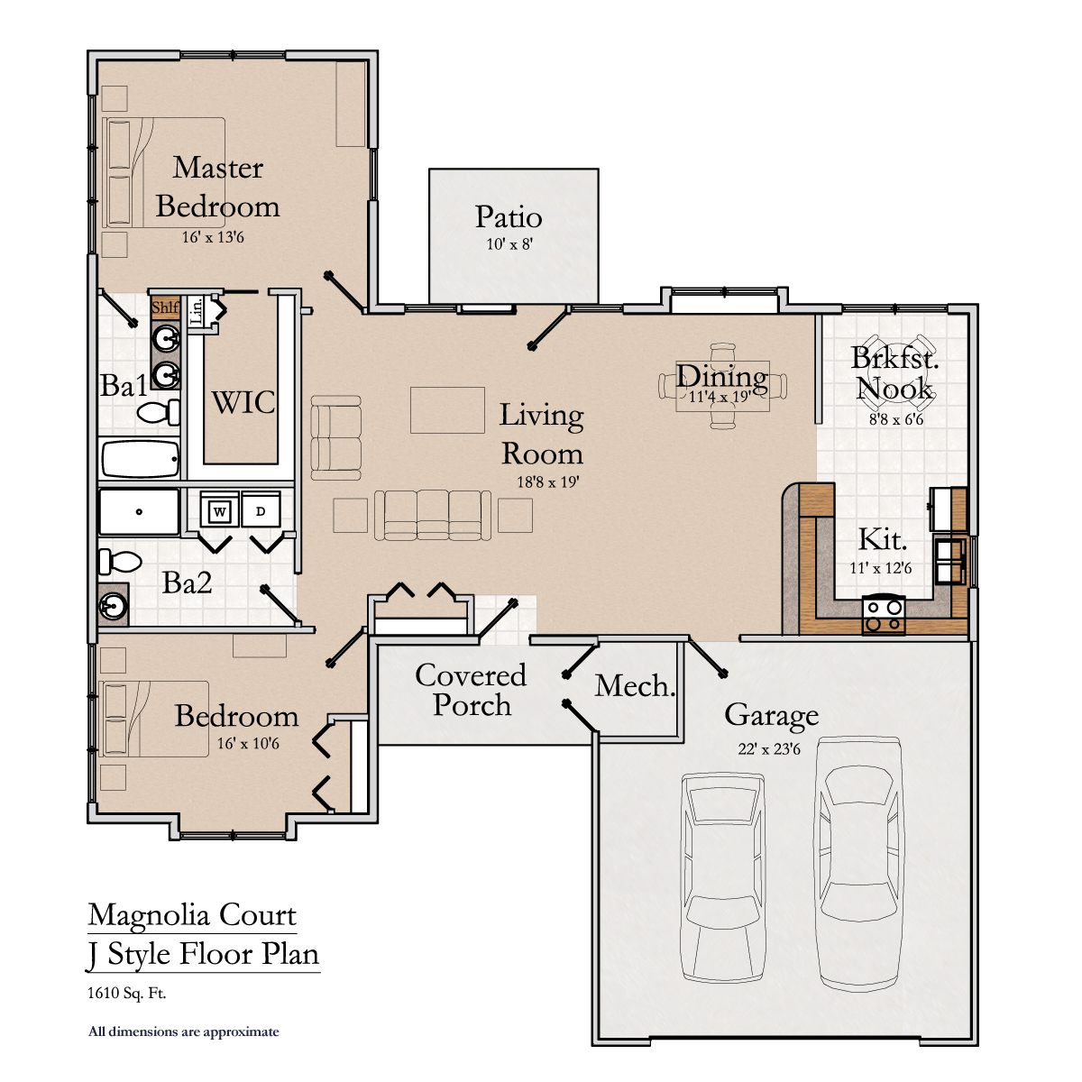 Greencroft Goshen, Independent Living, Floorplan, Magnolia Court Style J