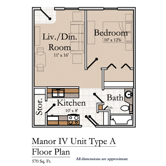 Greencroft Goshen, Independent Living, Floorplan, MIV Unit Type A