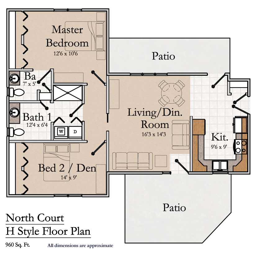 Greencroft Goshen, Independent Living, Floorplan, North Court Style H