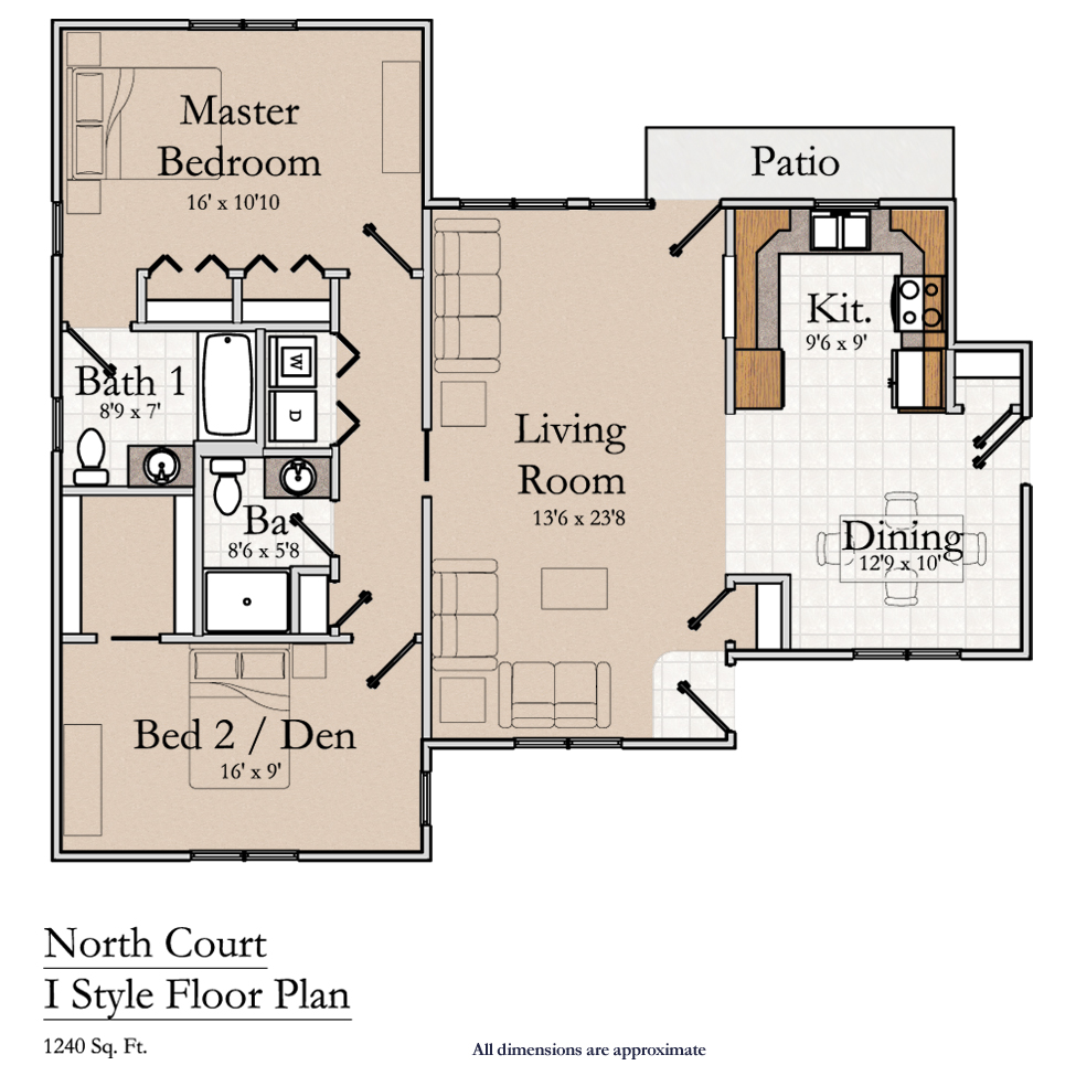 Greencroft Goshen, Independent Living, Floorplan, North Court Style I