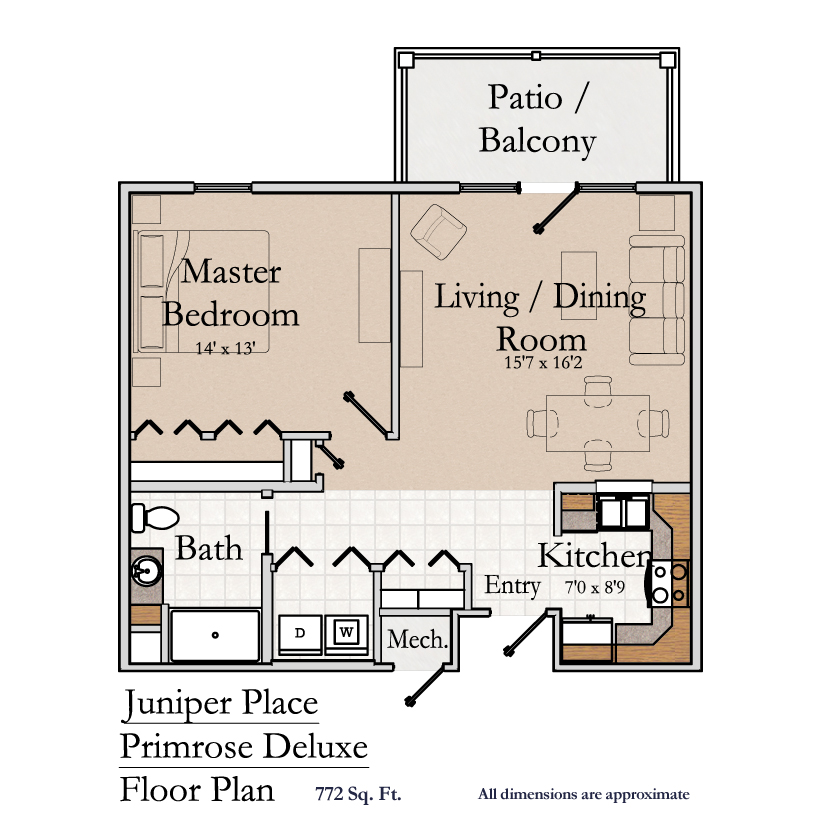 Greencroft Goshen, Independent Living, Floorplan, Primrose Deluxe