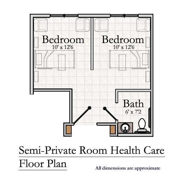Hamilton Grove, Healthcare, Floorplan, Semi-Private Room