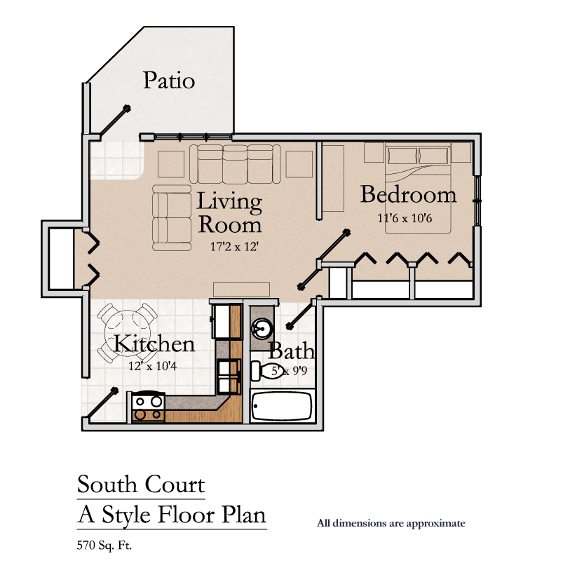 Greencroft Goshen, Independent Living, Floorplan, South Court Style A
