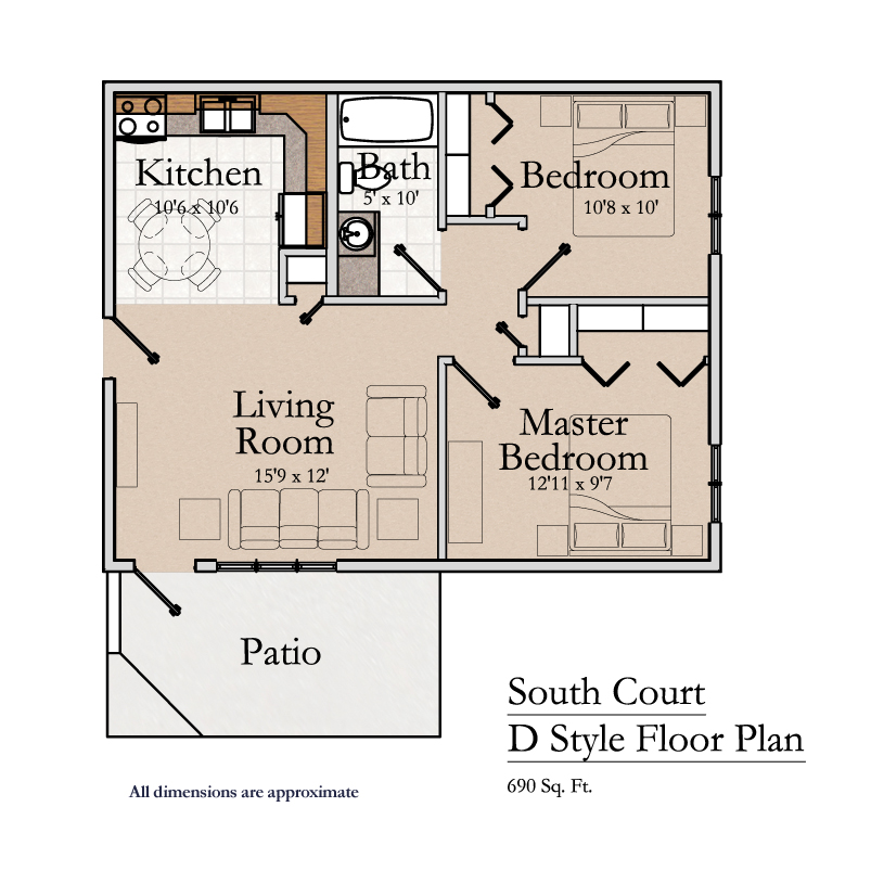 Greencroft Goshen, Independent Living, Floorplan, South Court Style D