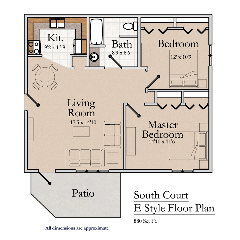 Greencroft Goshen, Independent Living, Floorplan, South Court Style E