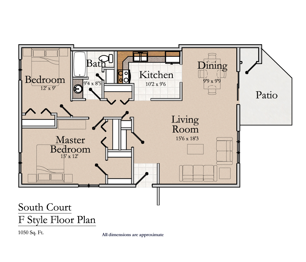 Greencroft Goshen, Independent Living, Floorplan, South Court Style F