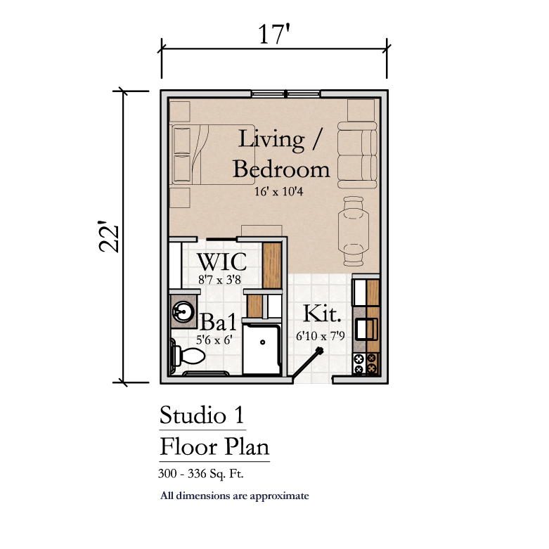 Oak Grove, Assisted Living, Floorplan, Studio 1 Plan