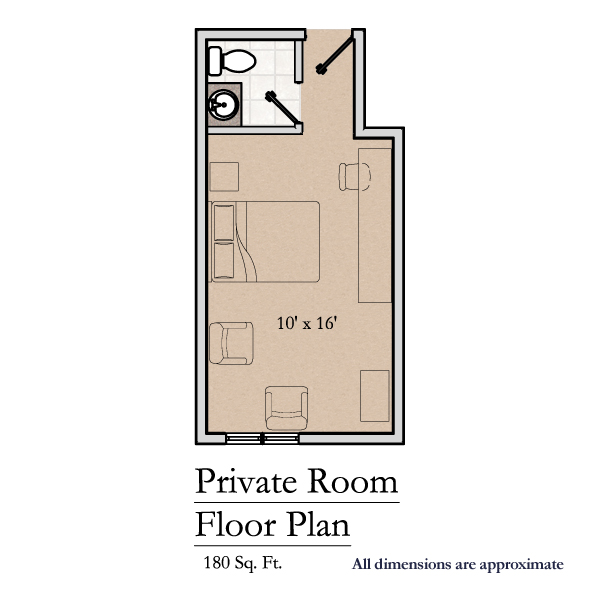 Walnut Hills, Healthcare, Floorplan, NH Private Room