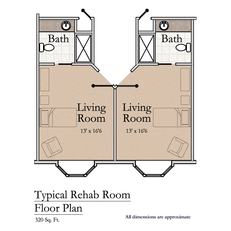 Walnut Hills, Healthcare, Floorplan, Typical Rehab Room