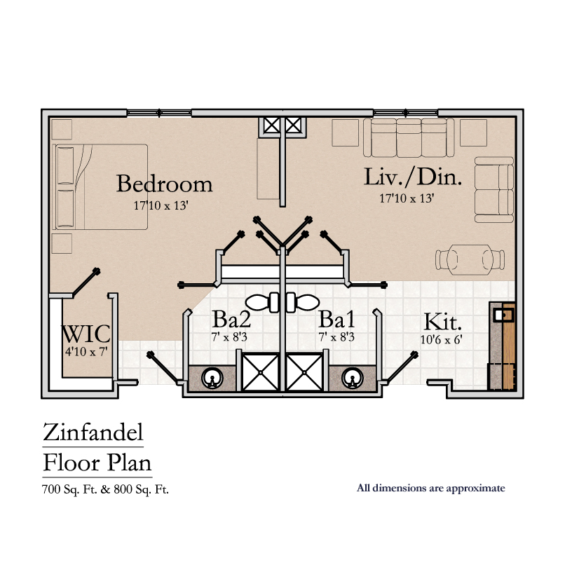 Southfield Village, Assisted Living, Floorplan, Zinfandel