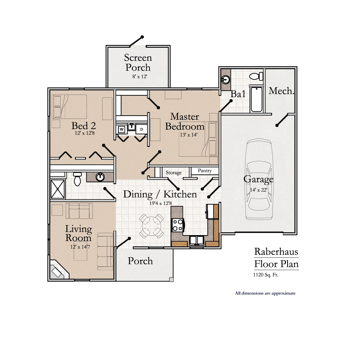 Walnut Hills, Indendent Living, Meadows, Floorplan, Raberhaus