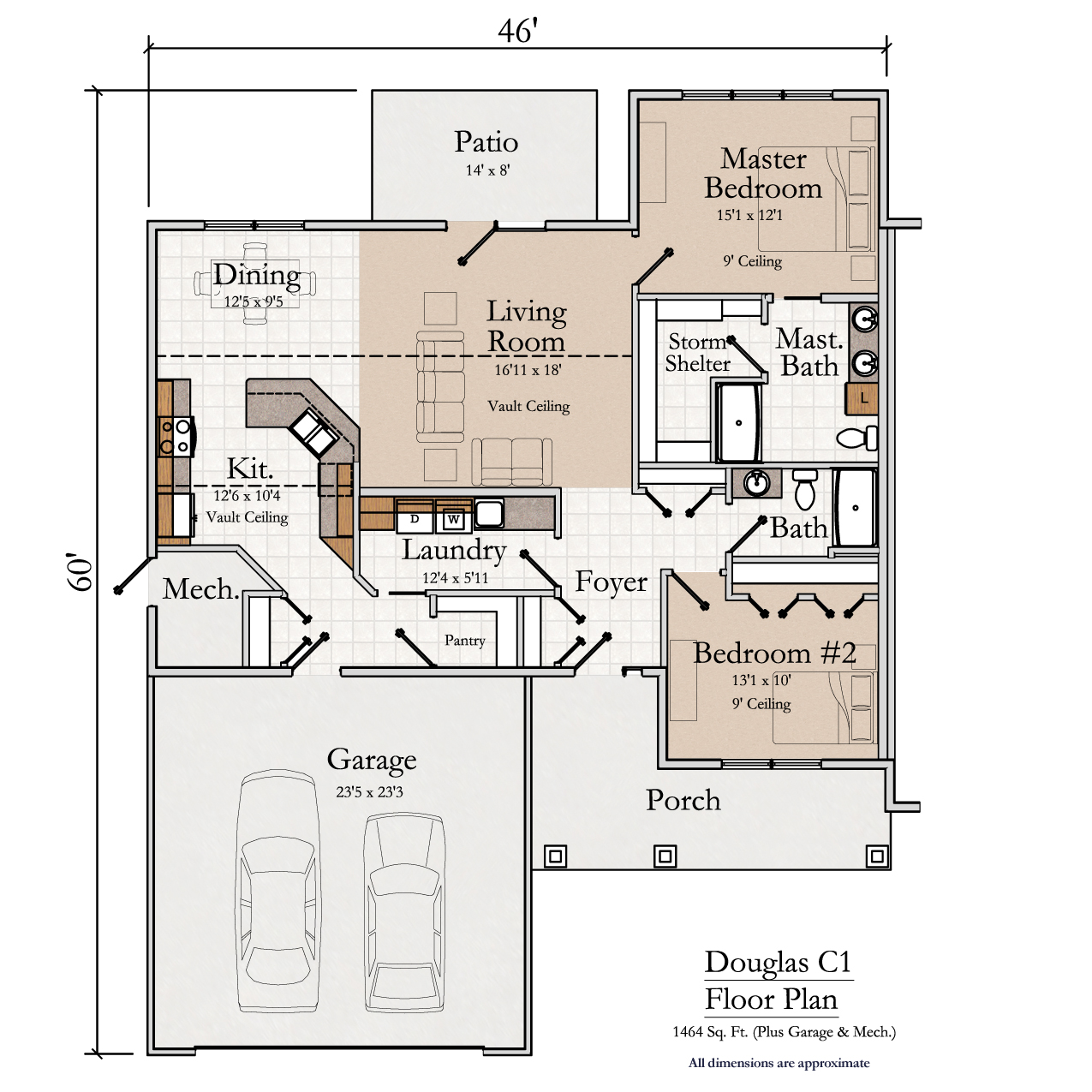 Greencroft Goshen, Independent Living, Douglas C1, Floorplan, Whispering Pines