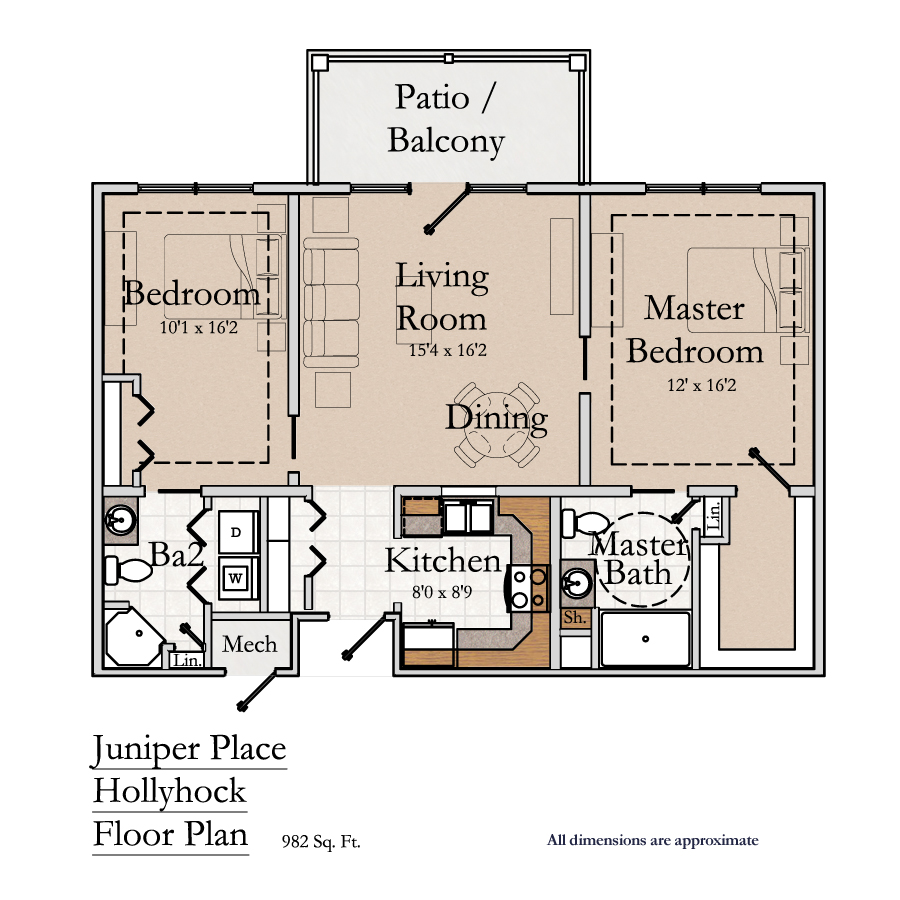 Greencroft Goshen, Independent Living, Floorplan, Hollyhock