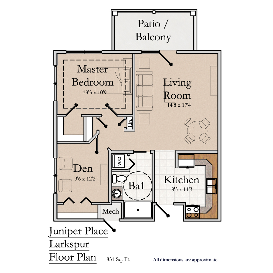 Greencroft Goshen, Independent Living, Juniper Place, Floorplan, Larkspur
