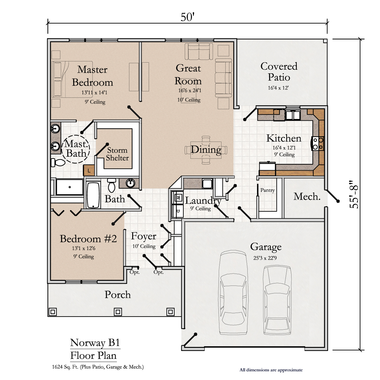 Greencroft Goshen, Whispering Pines, Independent Living, Floorplan, Norway B1