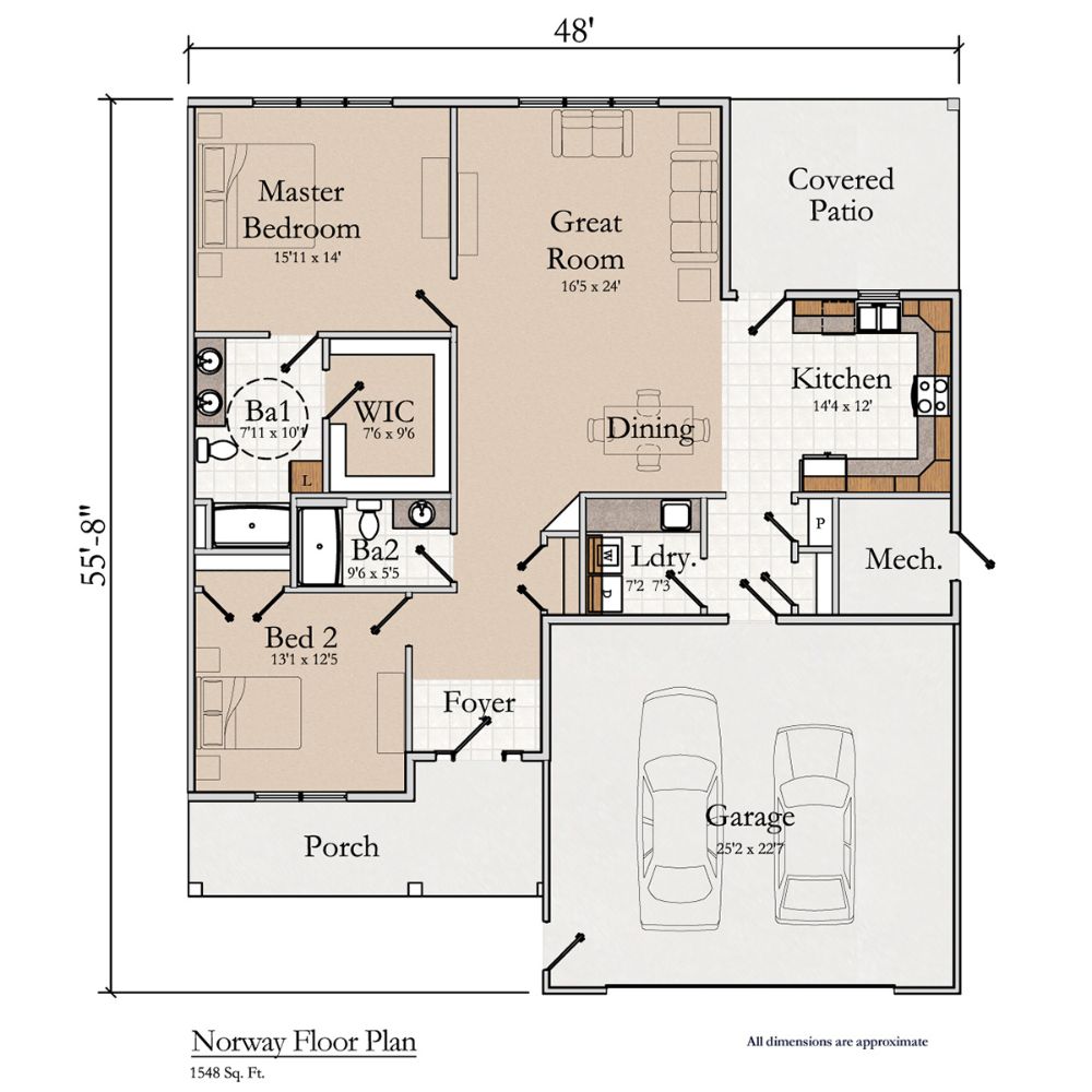 Illustration of Norway Influenced Floor Plans With Great Views